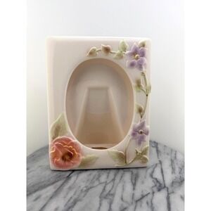 Vintage Pastel Fleur Ceramic Picture Frame, Made in Japan Romantic Cottagecore
